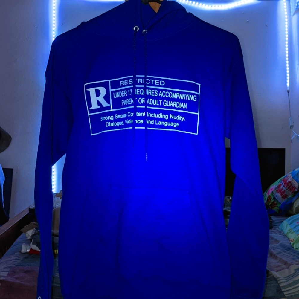 Blue Rated R movie hoodie/sweatshirt